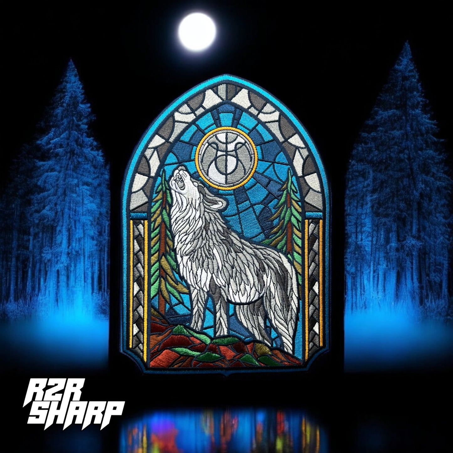 Stained Glass Wolf - Mighty
