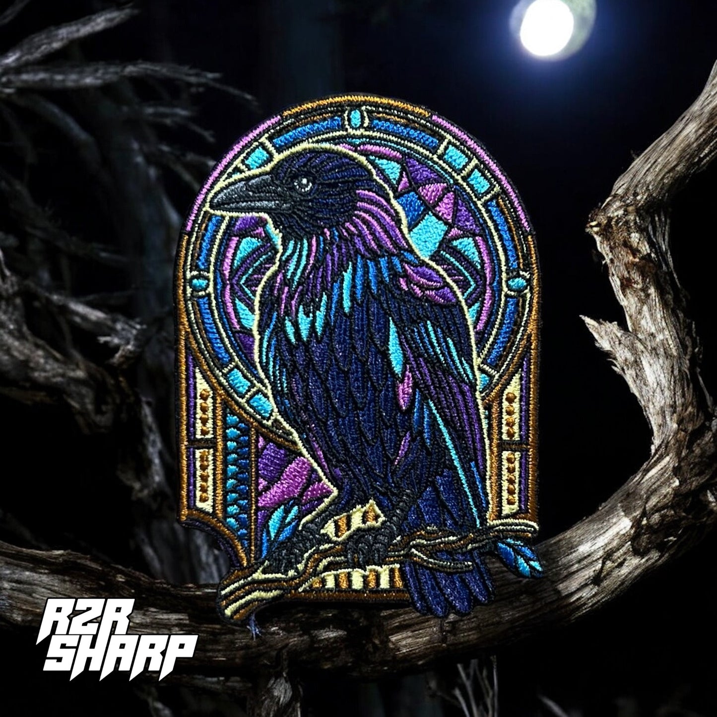 Stained Glass Raven