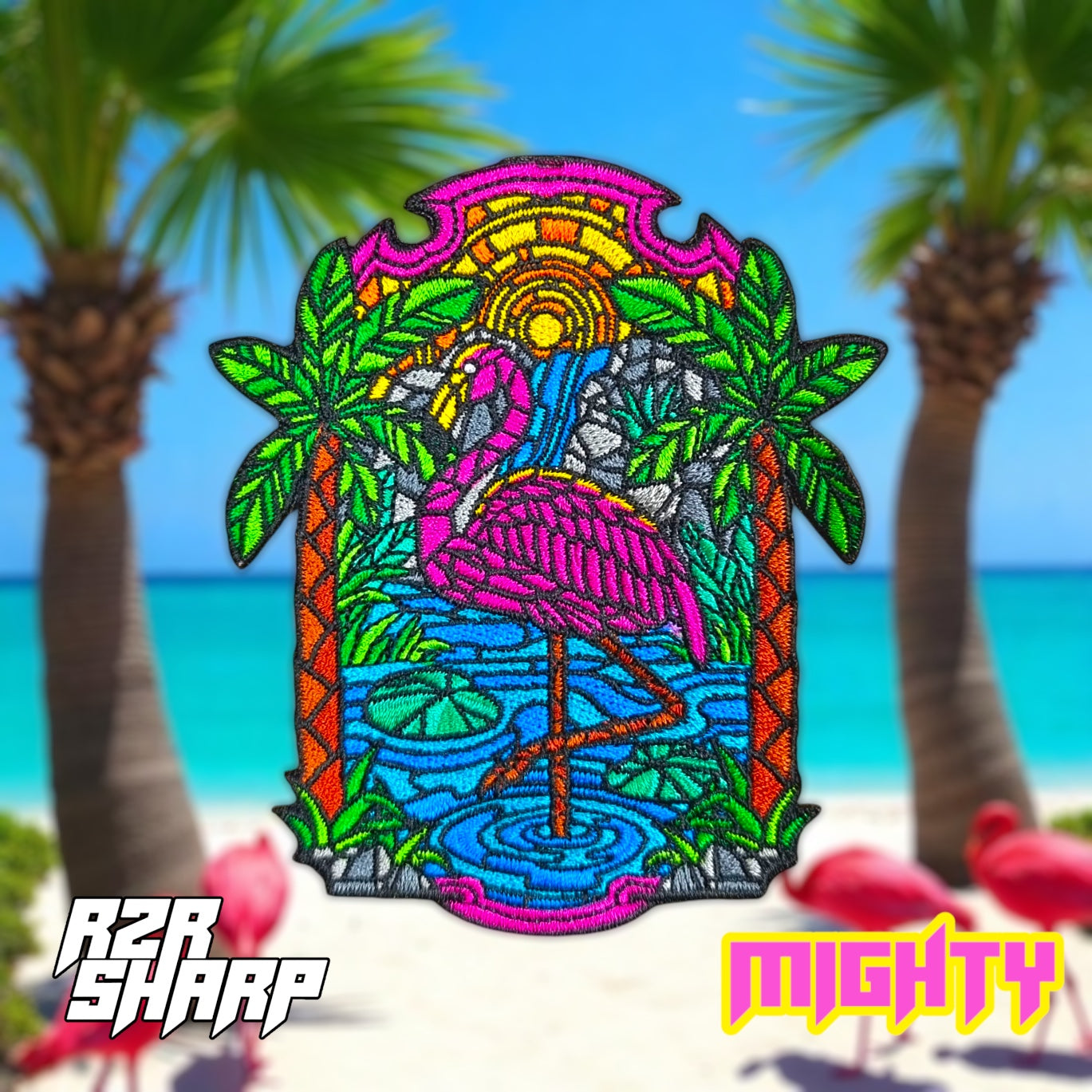 Stained Glass Flamingo - Mighty